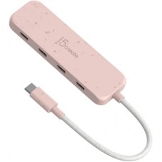Концентратор J5create USB-C to 4xUSB-C 3.2 10Gbps rose (JCH345ER-N)