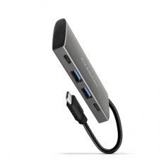 Концентратор AXAGON USB-C to 2xUSB-A + 2xUSB-C 10Gbps 0.13m gray (HMC-4G2)