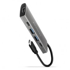 Концентратор AXAGON USB-C to 2xUSB-A + 2xUSB-C + HDMI 0.13m gray (HMC-5G2)