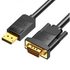 Кабель мультимедійний DisplayPort M to VGA M 1.5m 1080p60Hz black Vention (HBLBG)