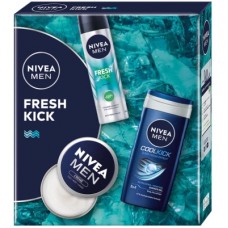 Набір косметики Nivea Men Fresh Kick Гель для душу 250 мл + Антиперспірант 150 мл + Крем для обличчя 75 мл (4006000118666)