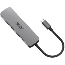 Концентратор Acer USB-C 5-in-1 3xUSB 3.0 + HDMI + USB-C gray (HP.DSCAB.021)