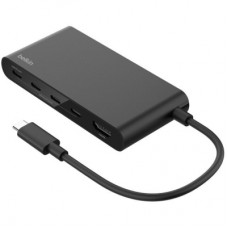Концентратор Belkin USB-C 5-in-1 3xUSB-C 3.2 + HDMI 2.0 4K60Hz gray (AVC021HQBK)