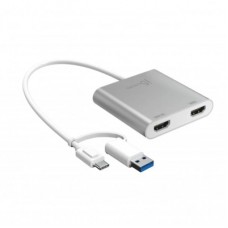 Адаптер USB-C/A to 2xHDMI F dual display J5create (JCA365-N)