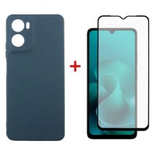 Чохол до мобільного телефона Dengos Motorola G06 Carbon+glass Blue (DG-KM-174)