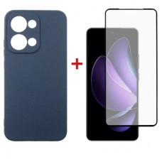 Чохол до мобільного телефона Dengos Oppo Reno13 5G Carbon+glass Blue (DG-KM-177)