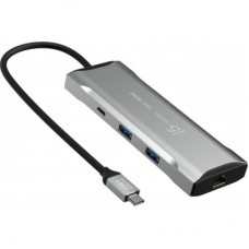 Порт-реплікатор J5create Dock-Station USB-C 10Gbps, 7-in-1 (хаб/HDMI/PD/картридер) (JCD393-N)