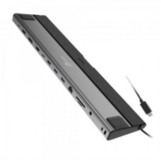 Порт-реплікатор J5create Dock-Station USB-C 12-in-1 (HDMI/DP/PD/USB-A/USB-C/LAN/картридер/audio) (JCD554-N)