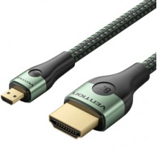 Кабель мультимедійний HDMI M to HDMI micro M 2.1m V2.0 8K 60Hz green Vention (AGKGH)