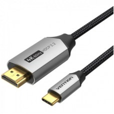 Кабель мультимедійний USB-C to HDMI M 2.0m V2.0 4K 60Hz black Vention (CRBBH)