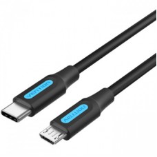 Дата кабель USB-C to Micro 5P 1.5m 10W black VENTION (COVBG)