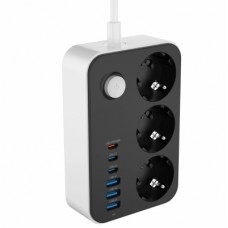 Мережевий фільтр живлення ColorWay CW-CHE36PDB, 3 розетки/ 3USB + 3TYPE-C 2M (CW-CHE36PDB)