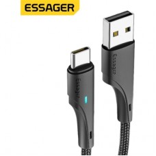 Дата кабель USB 2.0 AM to USB-C 1.0m 3A black Essager (EXCT-LS01)