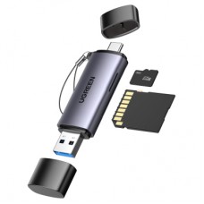 Зчитувач флеш-карт Ugreen USB-C + USB to TF/SD 3.0 CM185 gray (50706)
