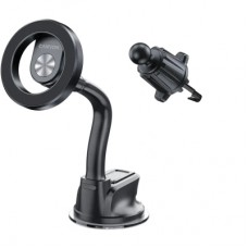 Універсальний автотримач Canyon Magnetic car holder OnGrip 12 suction + air vent Black (CNS-CCHM12)