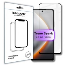 Скло захисне BeCover Tecno Spark 40 4G (KM5) Black (714922)