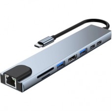 Концентратор Dynamode USB-C 8-in-1 HDMI 4K30Hz + 1xRJ45 + 1xUSB 3.0 + 1xUSB 2.0 + 1xUSB-C PD (BYL-2017L)