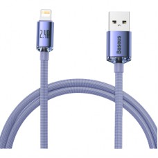 Дата кабель USB 2.0 AM to Lightning 1.2m 2.4A Crystal Shine Series purple Baseus (CAJY000005)