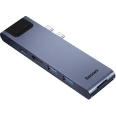 Концентратор Baseus USB-C Thunderbolt 7-in-1 2xUSB 3.0 + 1xUSB-C PD + HDMI 4K60Hz + SD/TF + 1xRJ45 1000Mbps gray (CAHUB-L0G)