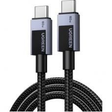Дата кабель USB-C to USB-C 0.5m PD60W 3A braided L524 gray Ugreen (55764)
