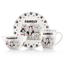 Комплект посуду Ardesto Family, 3 предмети, порцеляна (AR3457DS)