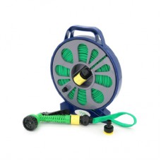 Шланг для поливу Voltronic на котушці 15м + розпилювач, насадка на кран, Green, Box (YT42173)
