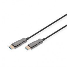 Кабель мультимедійний HDMI M to HDMI M 30m 4K AOC hybrid-fiber black Digitus (AK-330125-300-S)