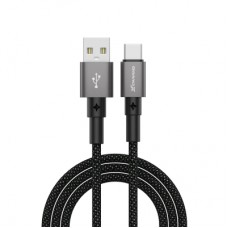 Дата кабель USB 2.0 AM to USB-C 1.0m 3A nylon black Grand-X (PC-08B)