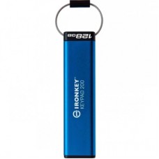 USB флеш накопичувач Kingston 128GB IronKey Keypad 200 Type-C Encrypted Blue USB 3.2 (IKKP200C/128GB)