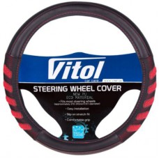 Чохол на руль VITOL M чорн./черв. (VLU-1808010 BK/RD M)