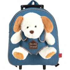 Рюкзак дитячий Perletti Toys Duff Dog з м''якою іграшкою на колесах, джинсовий (P13034)