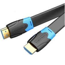 Кабель мультимедійний HDMI M to HDMI M 0.5m V2.0 4K60Hz PVC flat black Vention (AAKBD)