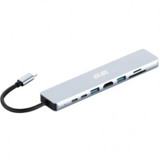 Концентратор 2E USB-C 8-in-1 1xUSB 2.0 + 1xUSB 3.0 + 2xUSB-C PD + HDMI + microSD/SD + 1xRJ45 0.13m gray (2E-W2681)