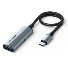 Концентратор Vention USB-C M to USB 3.2 AF + USB-C F PD 100W 10Gbps 0,15m gray (CCAHB)