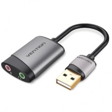 Звукова плата USB AM to 2x3.5mm F 0.15m gray Vention (CDKHB)
