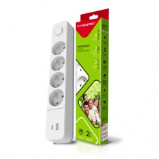 Мережевий фільтр живлення EUROELECTRIC Х4 10А 2м USB, Type-C, White (EE-104USB/C-2M)