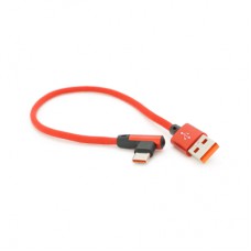 Дата кабель USB 2.0 AM to USB-C 0.25m QC3.0 PD 90° corner braided red Voltronic (YT-USB-TypeC-2.0m/R)