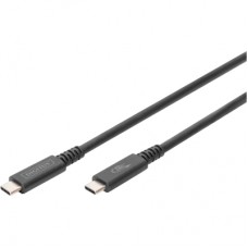 Дата кабель USB-C to USB-C 1.0m USB4 Thunderbolt 3 240W 8K60Hz black Digitus (AK-300343-008-S)
