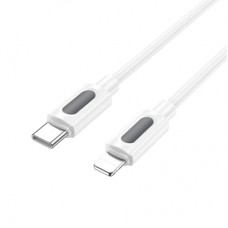 Дата кабель USB-C to Lightning 1.0m PD silicone BX114 Structure white BOROFONE (6941991116834)