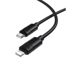 Дата кабель USB-C to Lightning 1.0m PD30W silicone BX123 Leya black BOROFONE (6941991124174)
