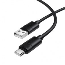 Дата кабель USB 2.0 AM to USB-C 1.0m silicone BX123 Leya black BOROFONE (6941991124211)