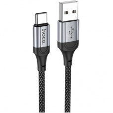 Дата кабель USB 2.0 AM to USB-C 1.0m 3A nylon X102 black HOCO (6942007608770)