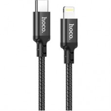 Дата кабель USB-C to Lightning 1.0m 3A 20W nylon X14 black HOCO (6931474752192)