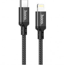 Дата кабель USB-C to Lightning 2.0m 3A 20W nylon X14 black HOCO (6931474752208)