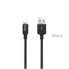 Дата кабель USB 2.0 AM to Lightning 2.0m 2A nylon X14 black HOCO (6957531062882)