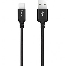 Дата кабель USB 2.0 AM to USB-C 2.0m 2A nylon X14 black HOCO (6957531062929)