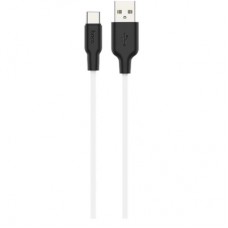 Дата кабель USB 2.0 AM to USB-C 2.0m 3A silicone X21 Plus black+white HOCO (6931474713889)