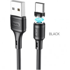 Дата кабель USB 2.0 AM to USB-C 1.0m 3A magnetic X52 black HOCO (6931474735546)