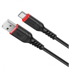 Дата кабель USB 2.0 AM to USB-C 1.0m 3A nylon X59 black HOCO (6931474744920)