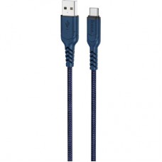 Дата кабель USB 2.0 AM to USB-C 1.0m 3A nylon X59 blue HOCO (6931474744944)